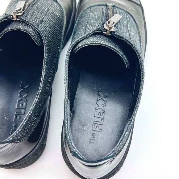 Black Zip Front Sneakers The Flexx Size 8.5 - Picture 8 of 10